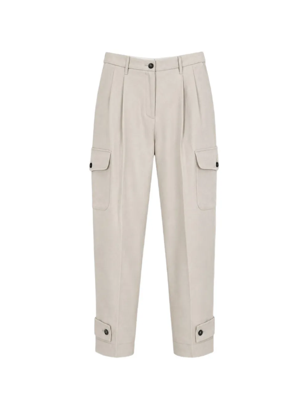 Nine In The Morning pleated-detail buttoned-cuff cargo pants - Toni neutri