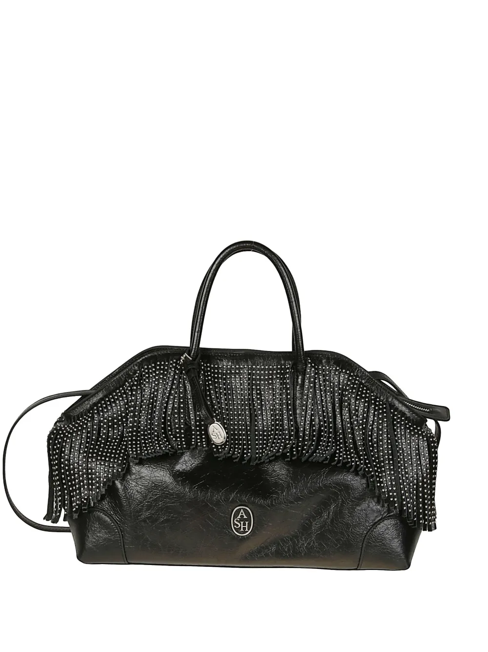 Ash Jaqueline fringed stud-embellished tote bag - Nero