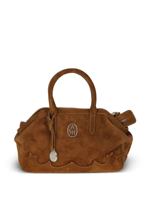 Ash Josephine Texas logo-plaque suede shoulder bag