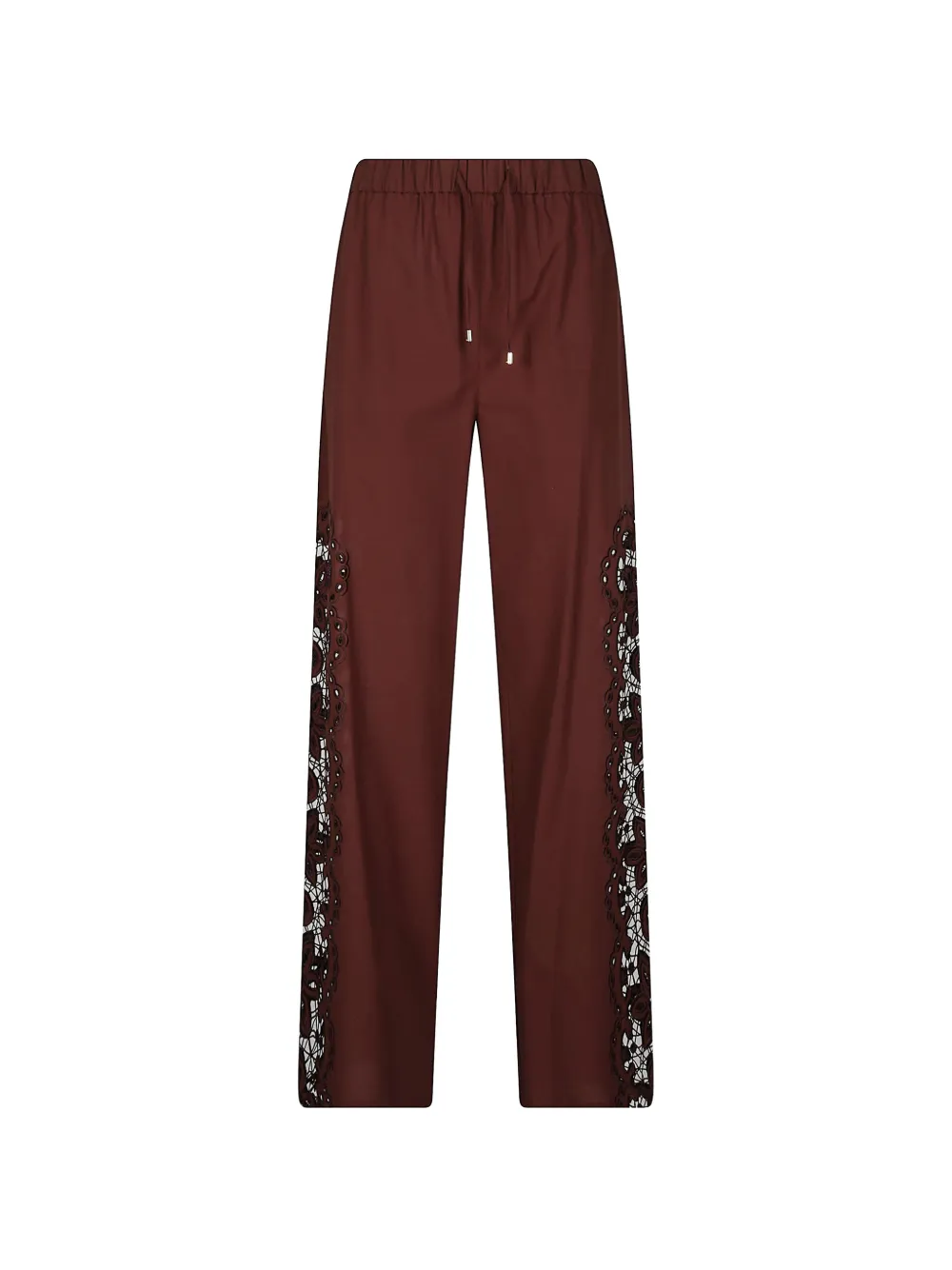 Patrizia Pepe lace-insert drawstring trousers - Marrone