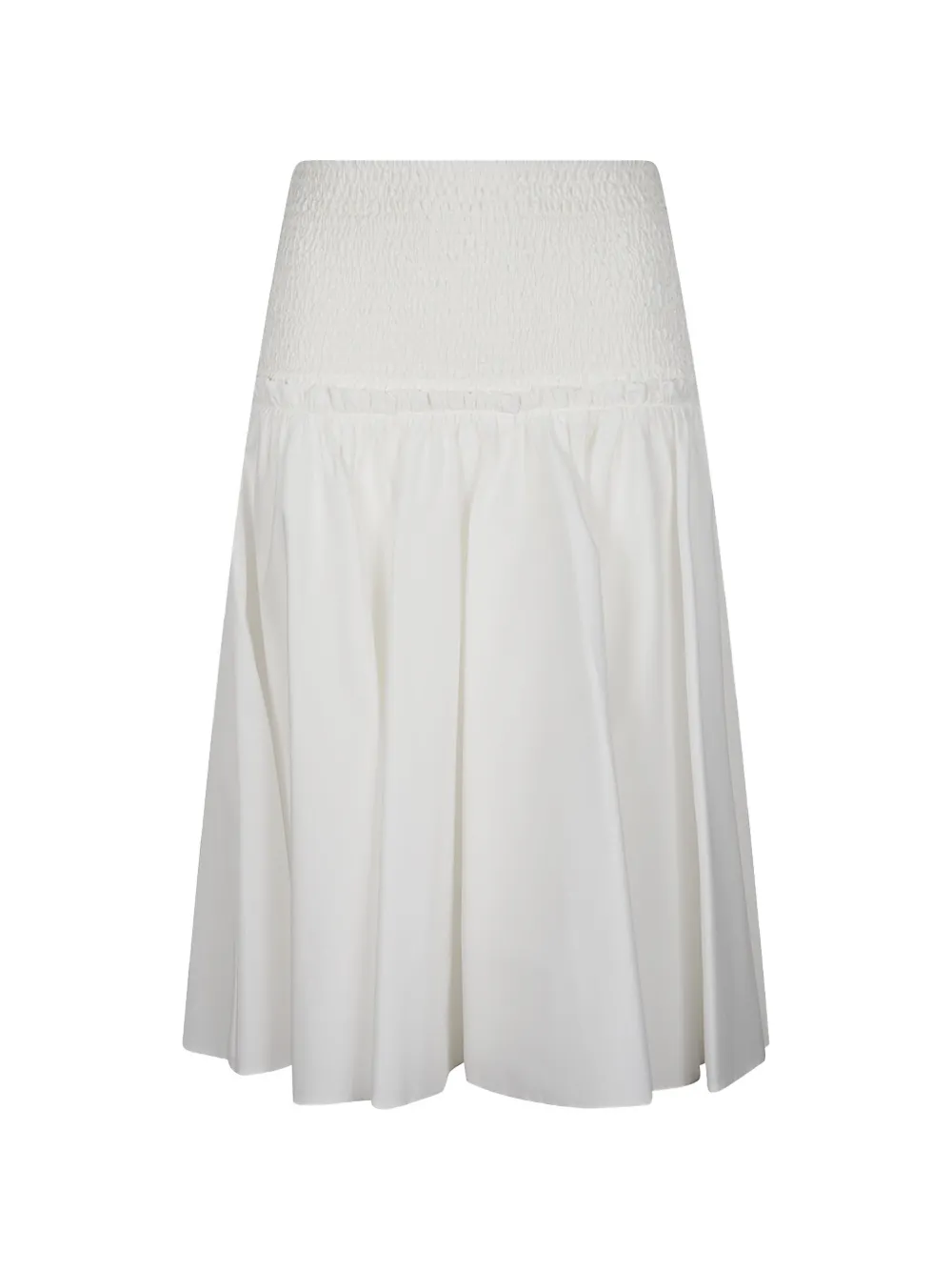 PINKO shirred ruffled midi skirt - Bianco