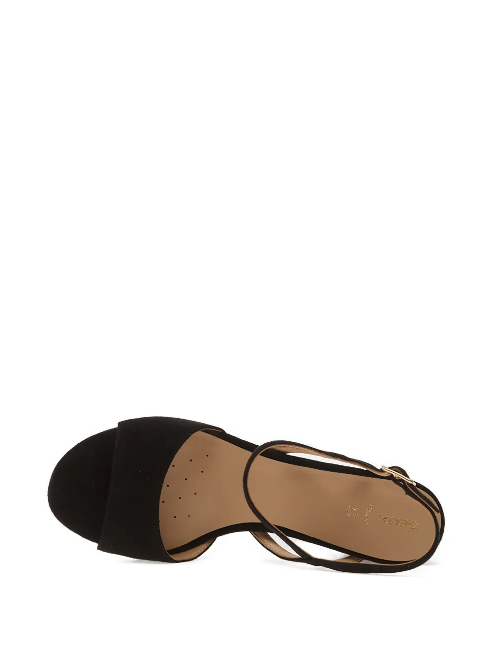 Geox Virnilisa suède sandalen met blokhak Zwart