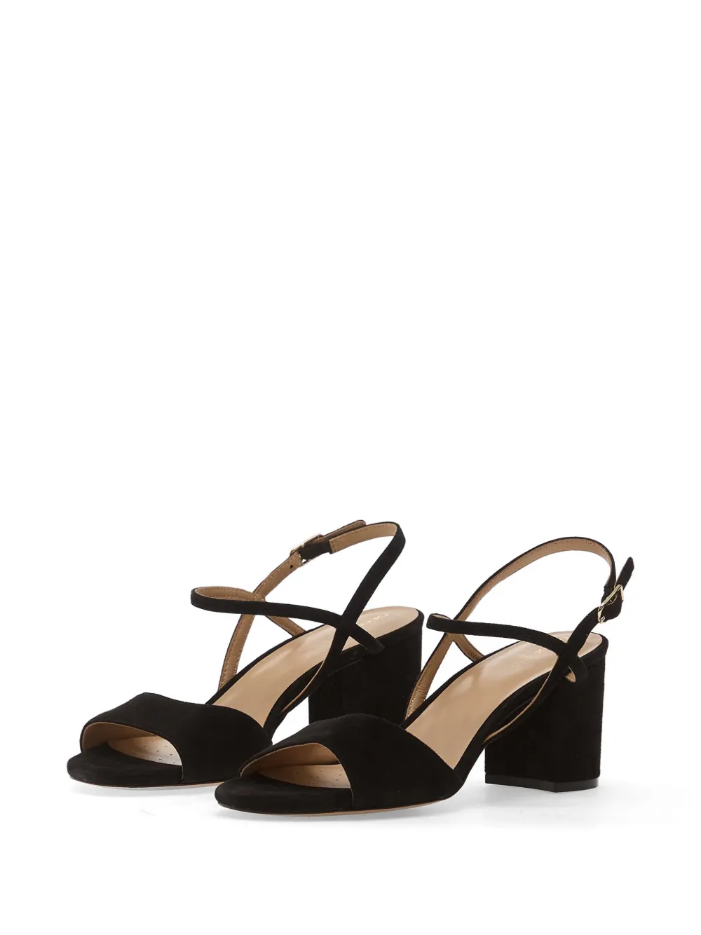Geox Virnilisa suède sandalen met blokhak Zwart