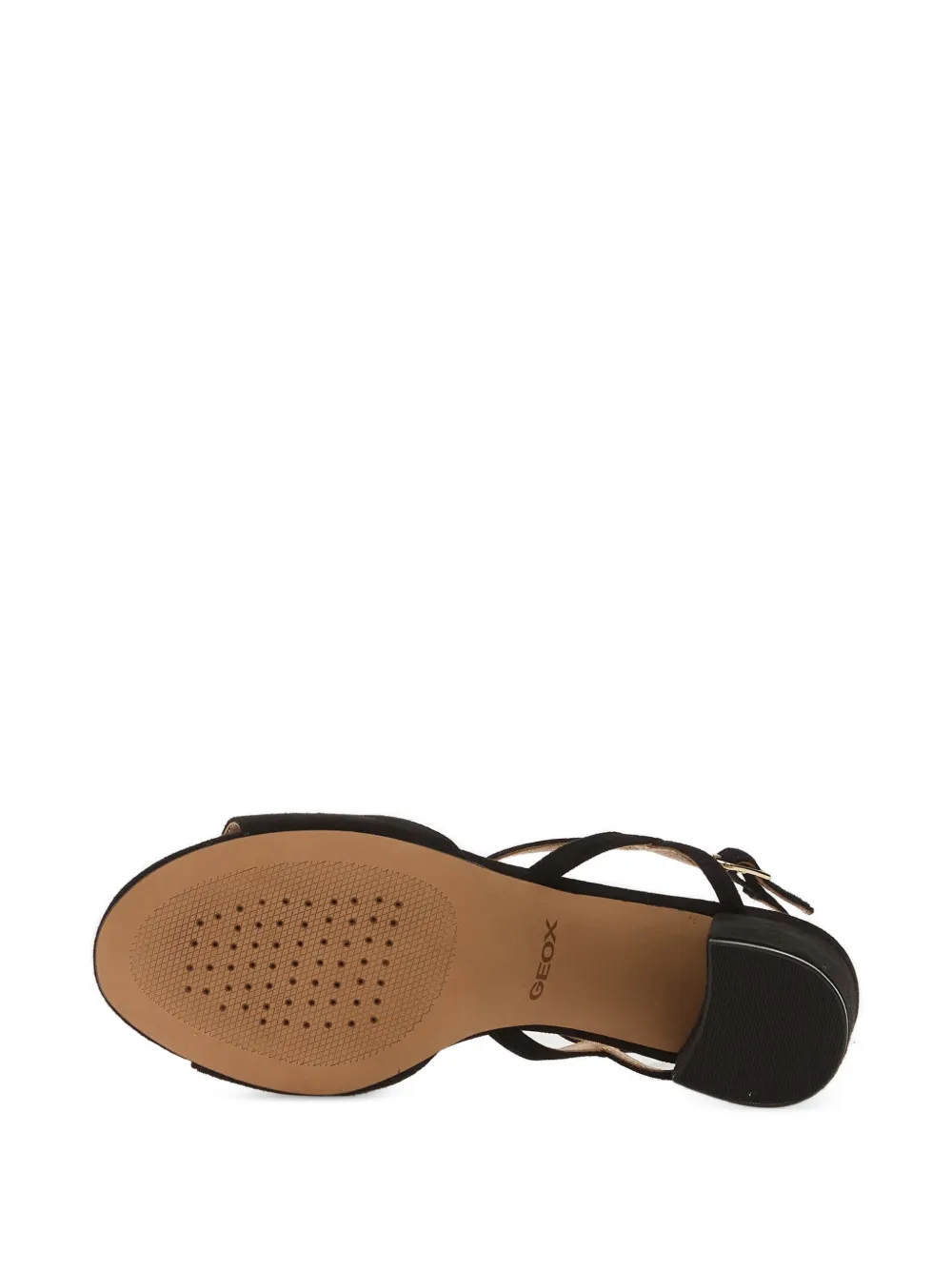 Geox Virnilisa suède sandalen met blokhak Zwart