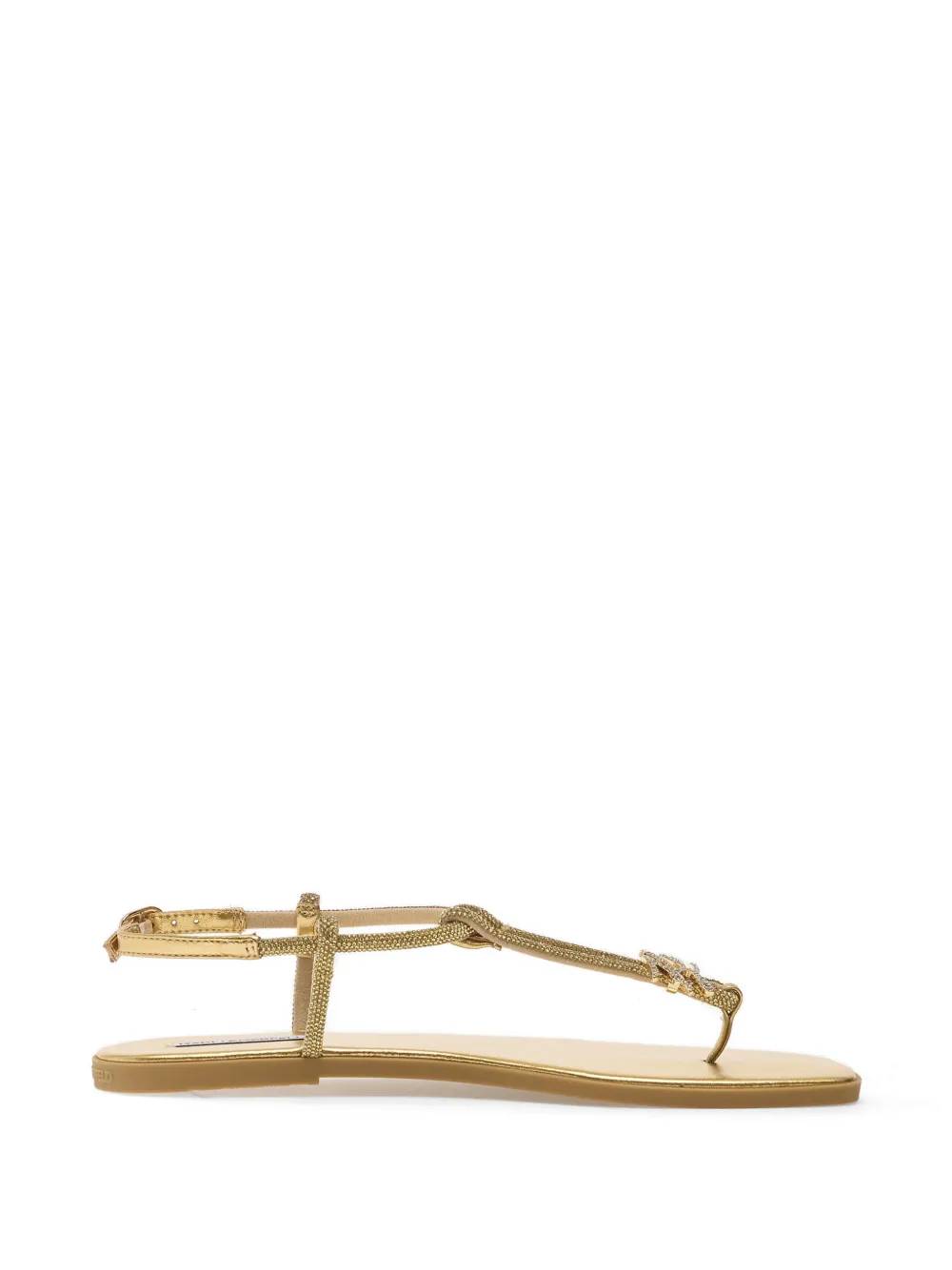 Karl Lagerfeld Jeans crystal-embellished logo-plaque sandals Goud