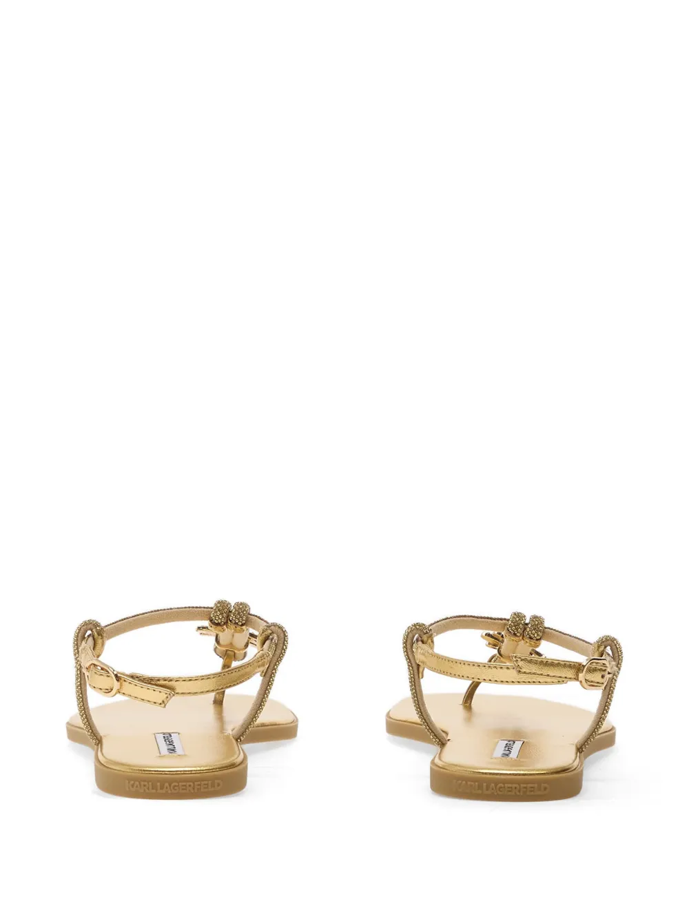 Karl Lagerfeld Jeans crystal-embellished logo-plaque sandals Goud