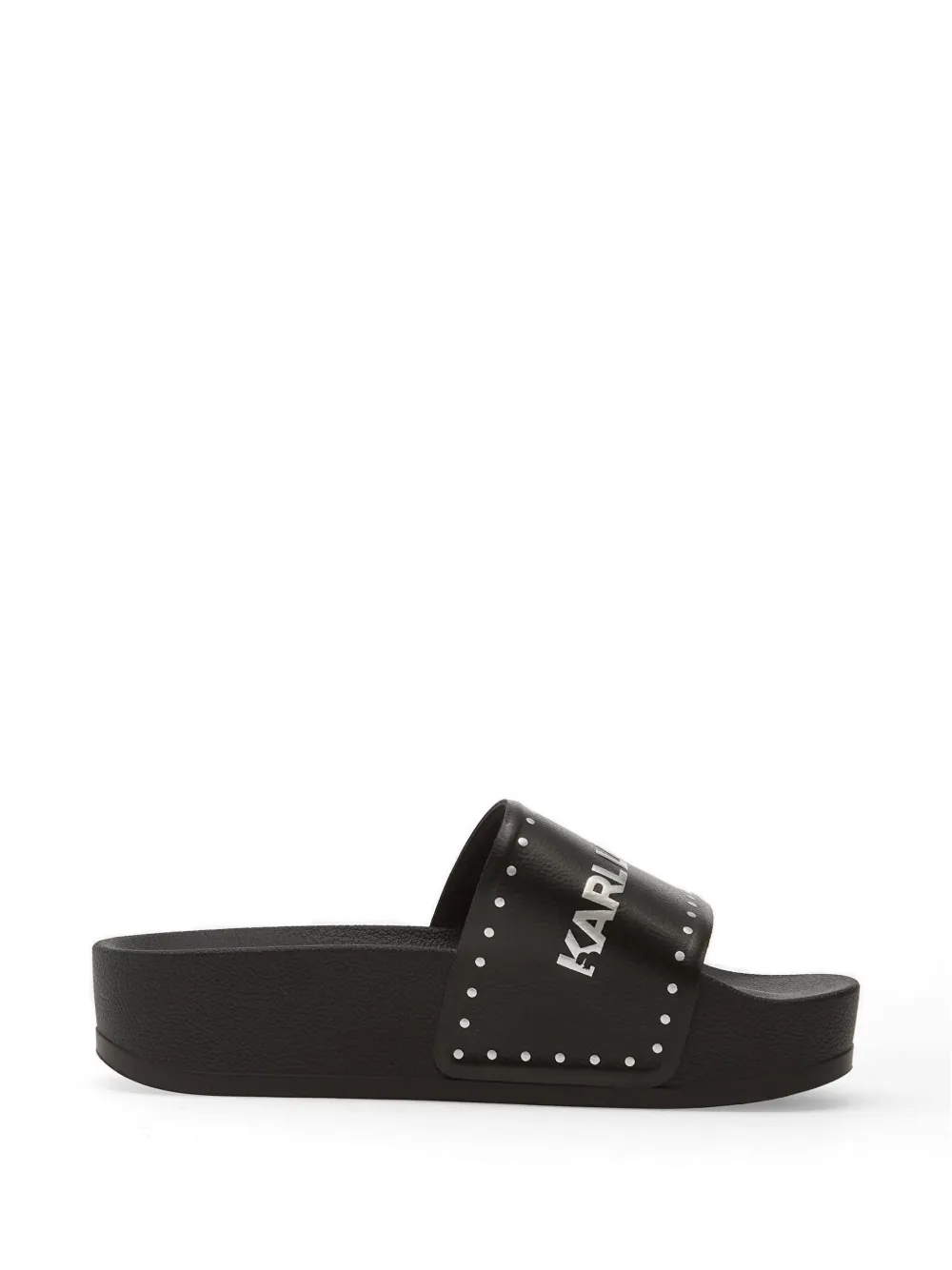 Karl Lagerfeld Jeans studded logo-print slides - Schwarz