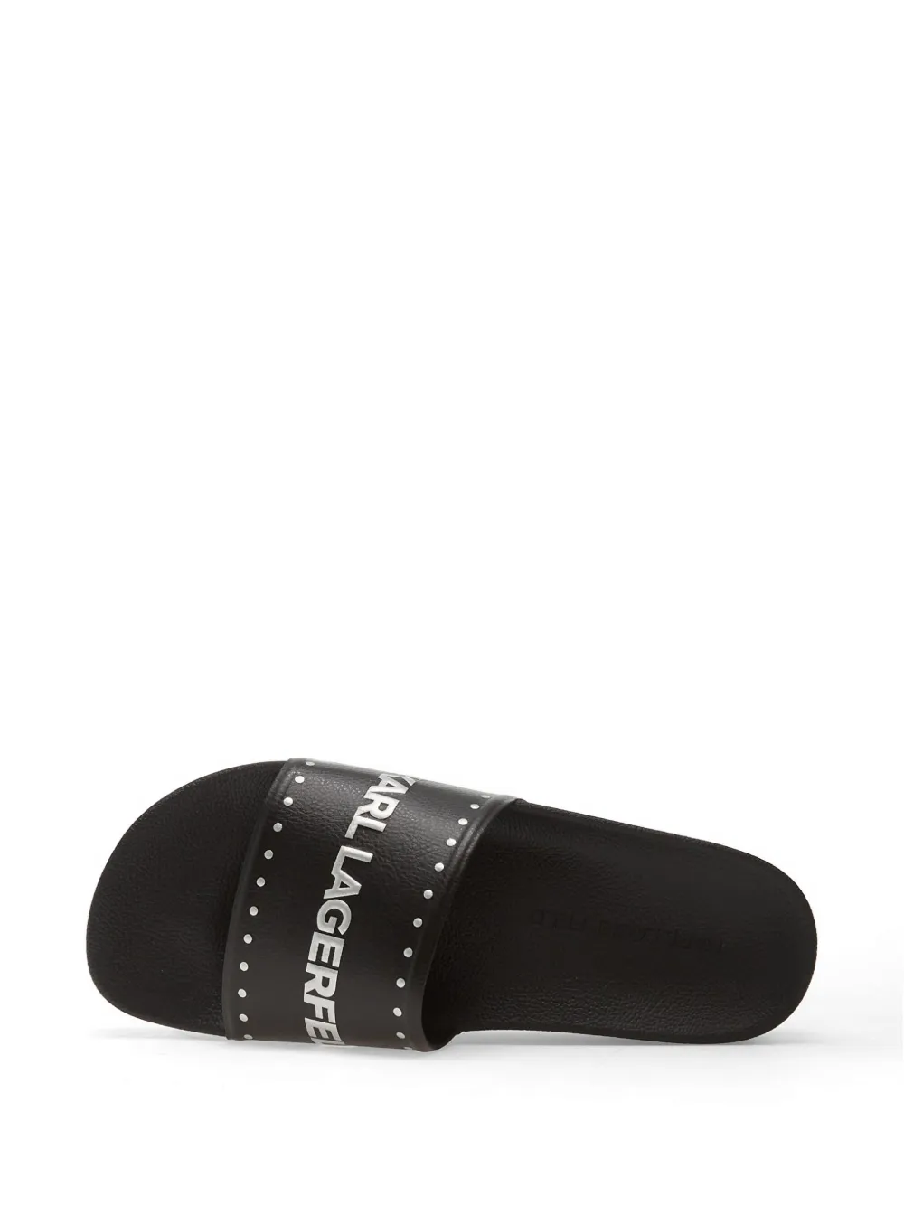 Karl Lagerfeld Jeans studded logo-print slides Zwart