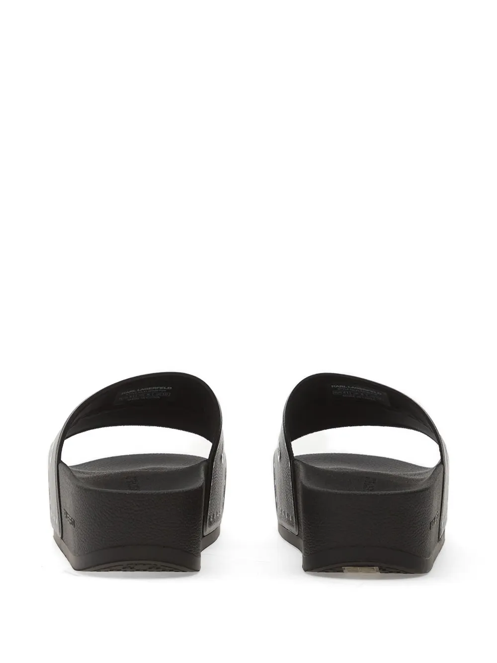 Karl Lagerfeld Jeans studded logo-print slides Zwart