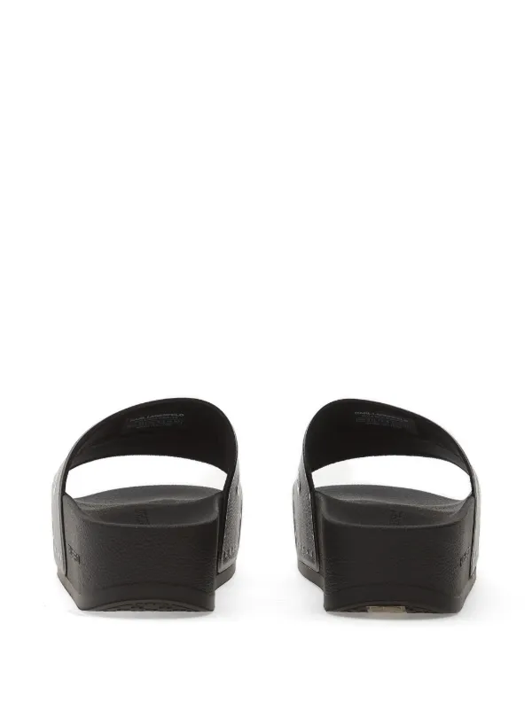Karl Lagerfeld Studded logo-print Slides | Black | FARFETCH display picture 1