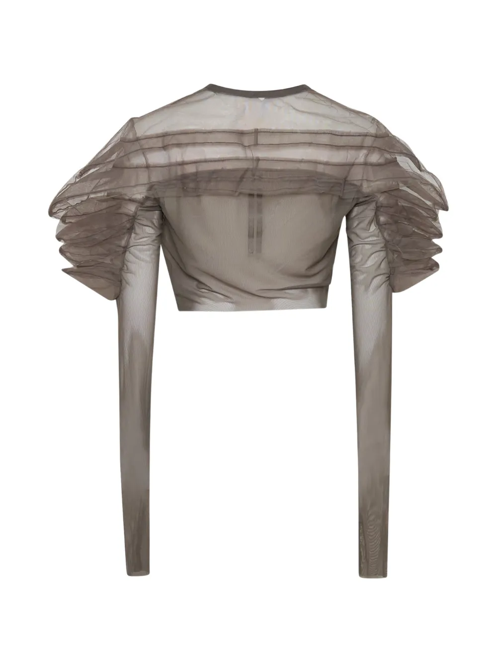 Rick Owens Rhino doorzichtige top met ruches Bruin