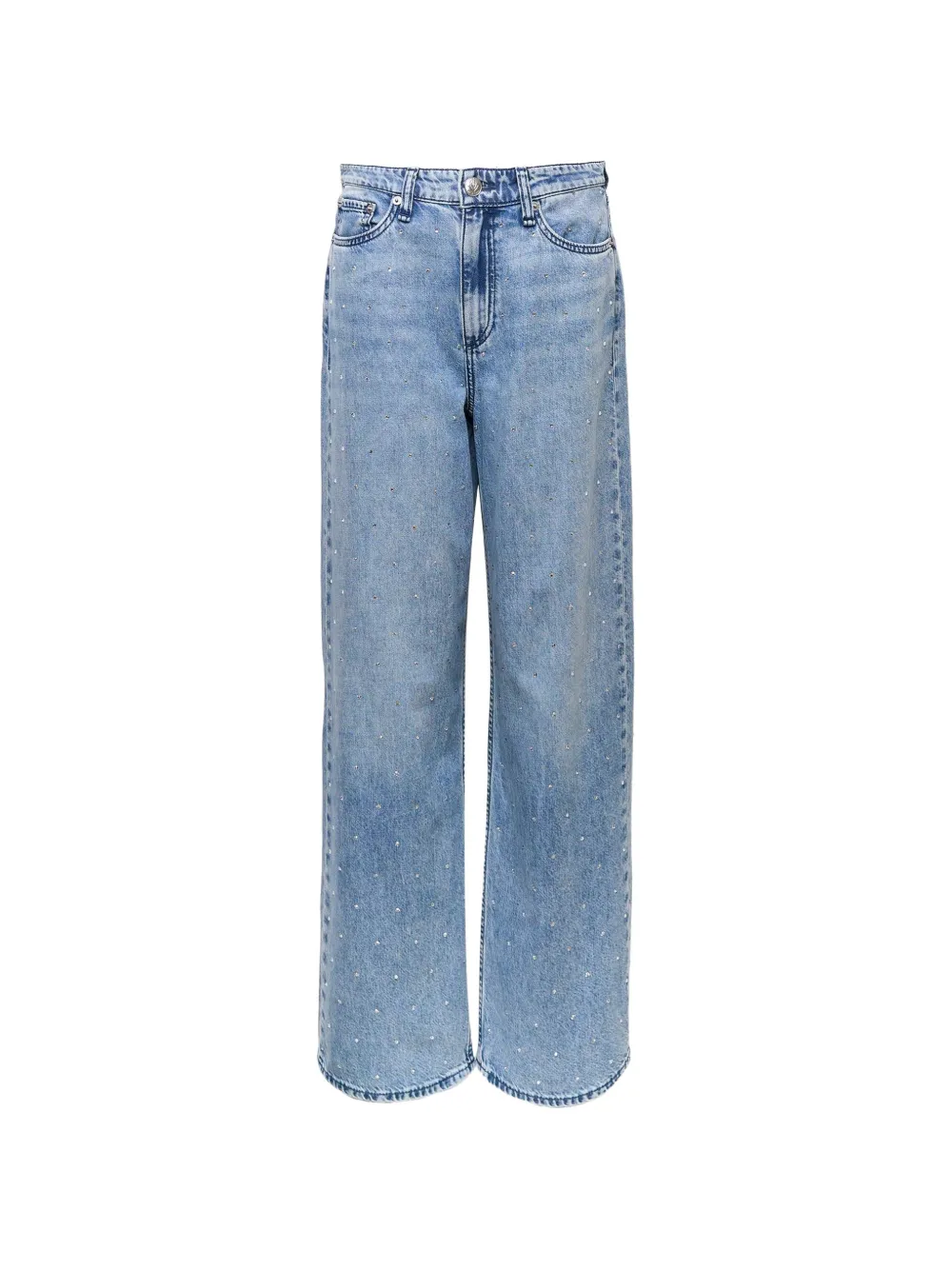 rag & bone Logan crystal-embellished wide-leg jeans - Blau