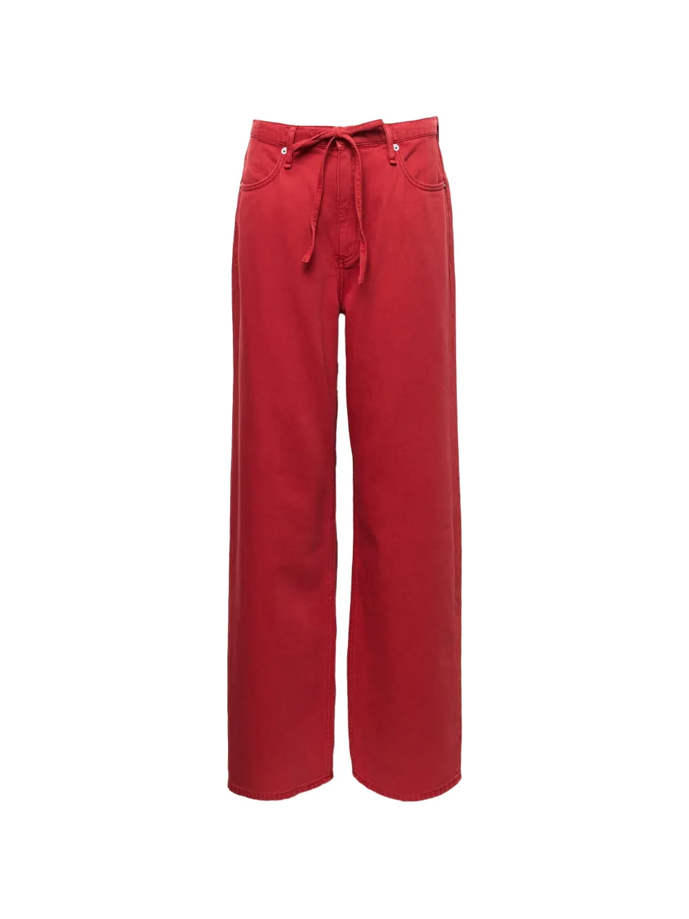 rag & bone Phoebe tie-fastening wide-leg jeans - Rosso