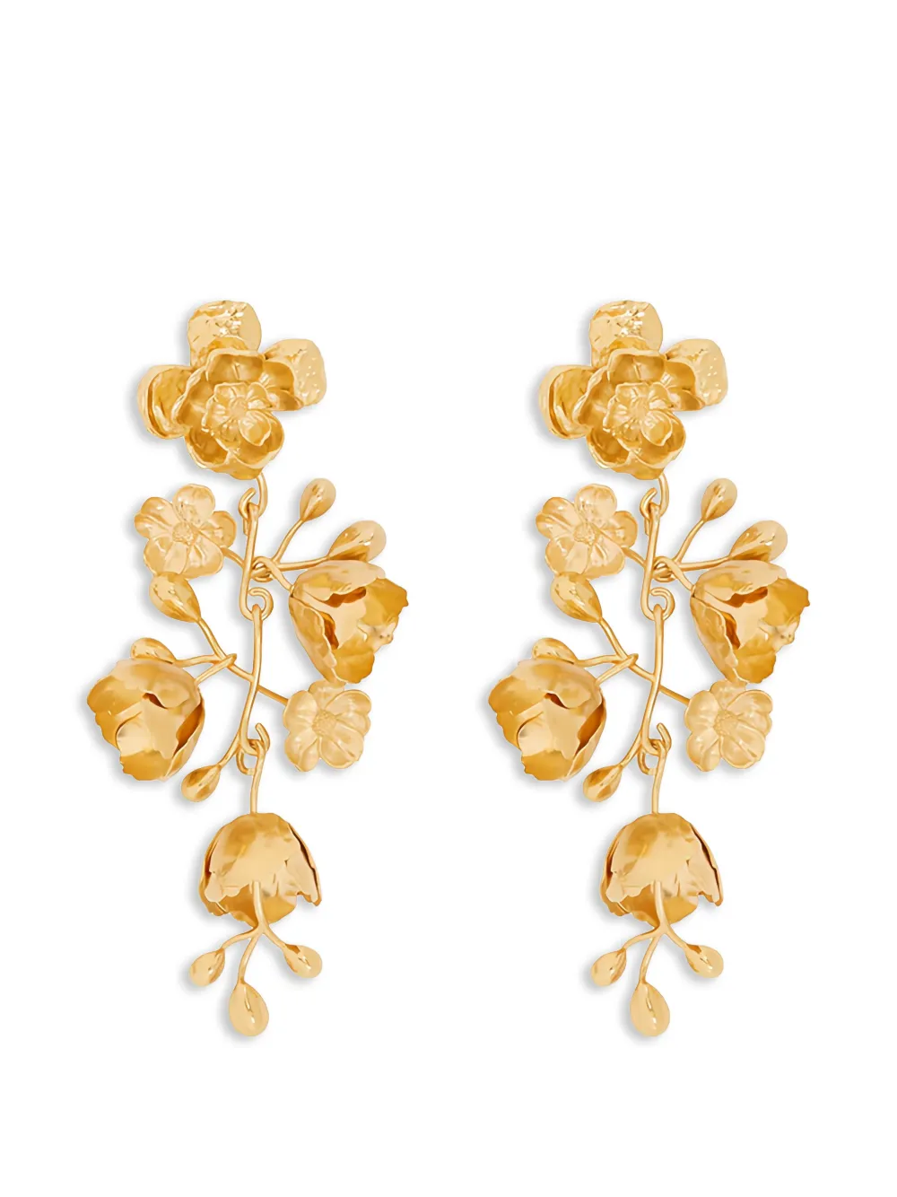 Chloé floral-detail drop earrings - Oro