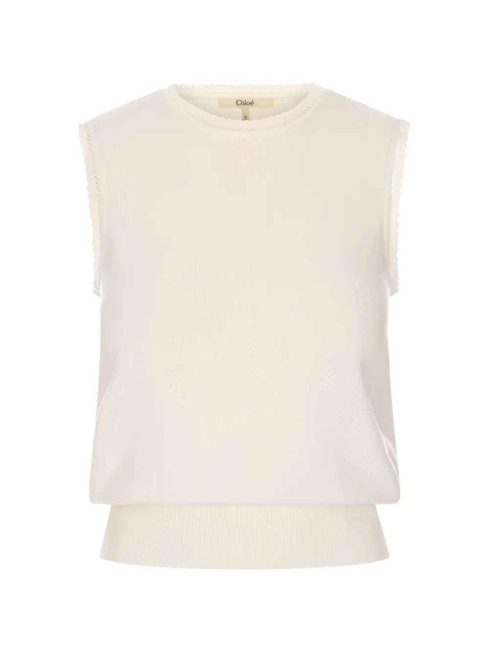 Chloé pointelle-knit knitted vest - Toni neutri