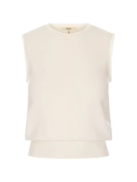 Chloé pointelle-knit knitted vest