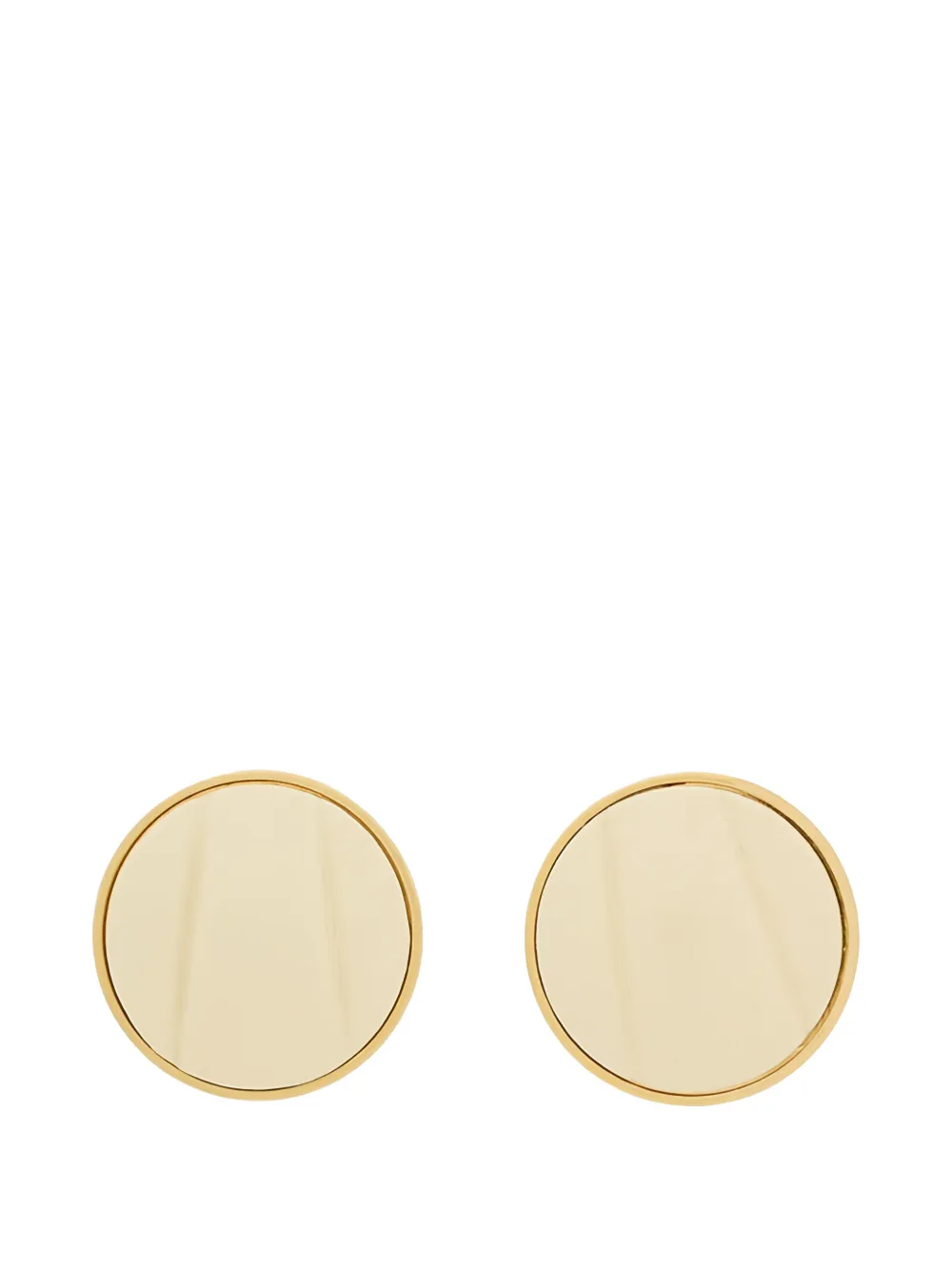 Chloé leather-inlay round earrings - Gold