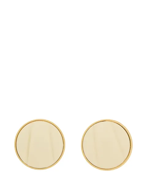 Chloé leather-inlay round earrings