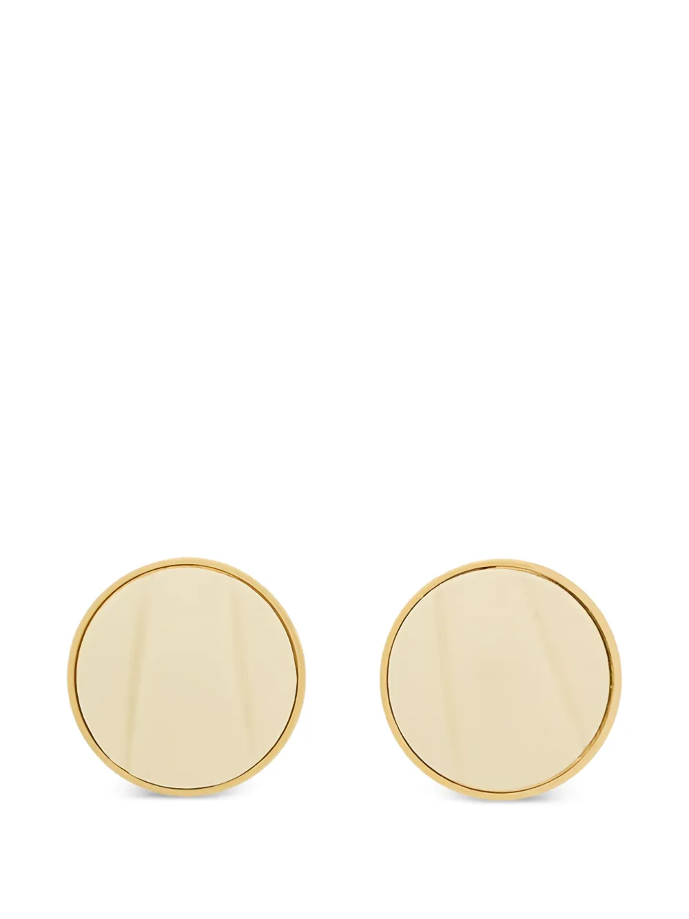Chloé leather-inlay round earrings - Gold