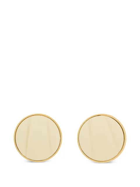 Chloé leather-inlay round earrings