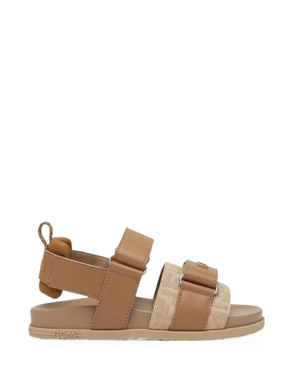 Fendi Kids logo-patch touch-strap sandals - Toni neutri