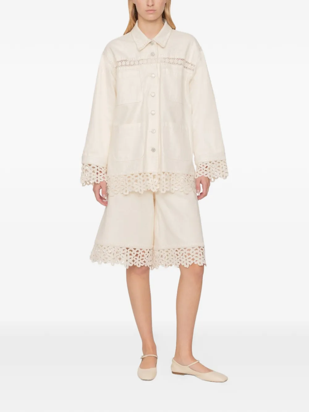 Sea Stasia shorts met kant Beige