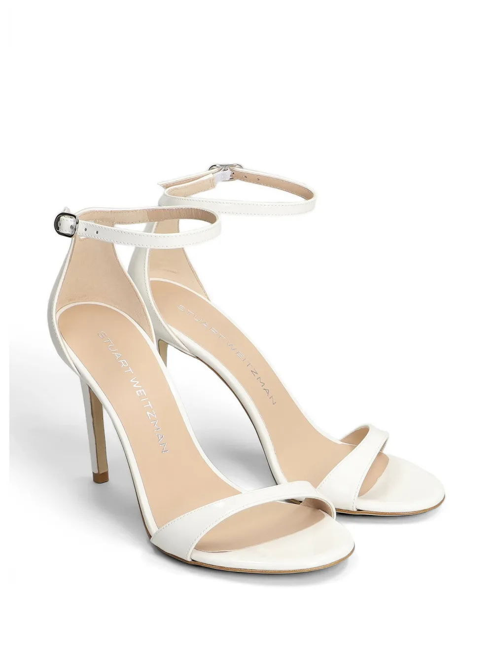 Stuart Weitzman leather ankle-strap sandals Wit