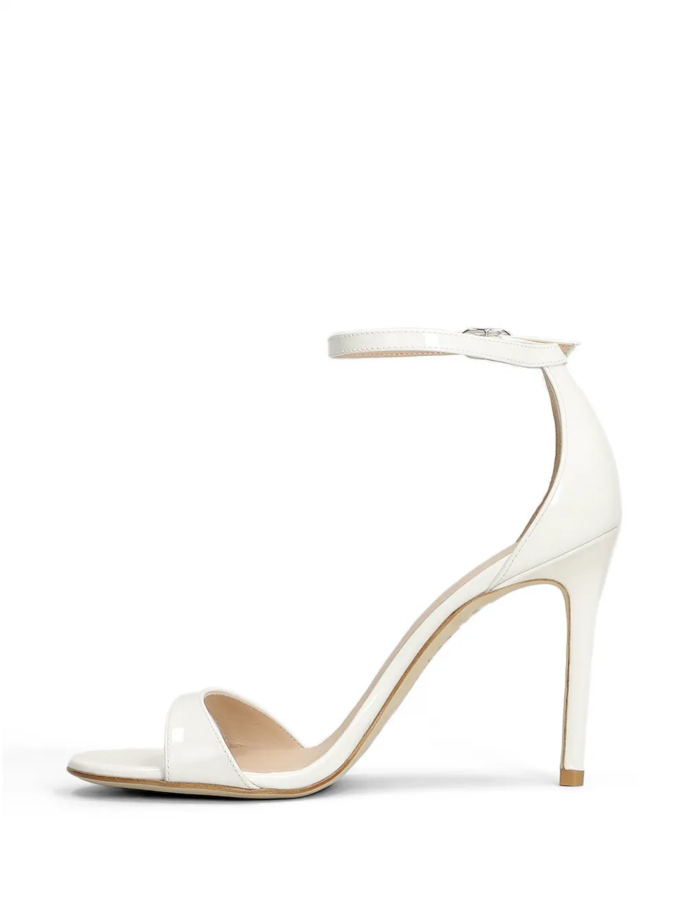 Stuart Weitzman leather ankle-strap sandals Wit