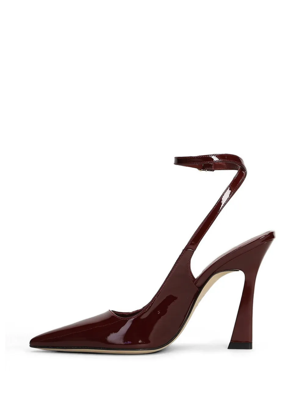 Stuart Weitzman patent-finish ankle-strap pumps Rood