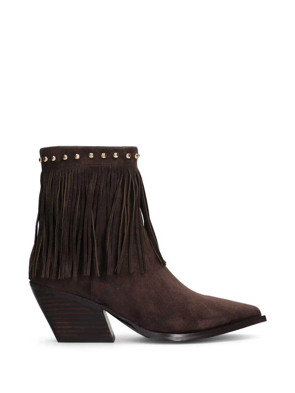 Marc Ellis fringed studded ankle boots - Marrone