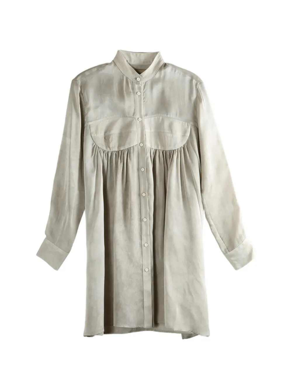 Uma Wang gathered long-sleeve mini dress - Grigio