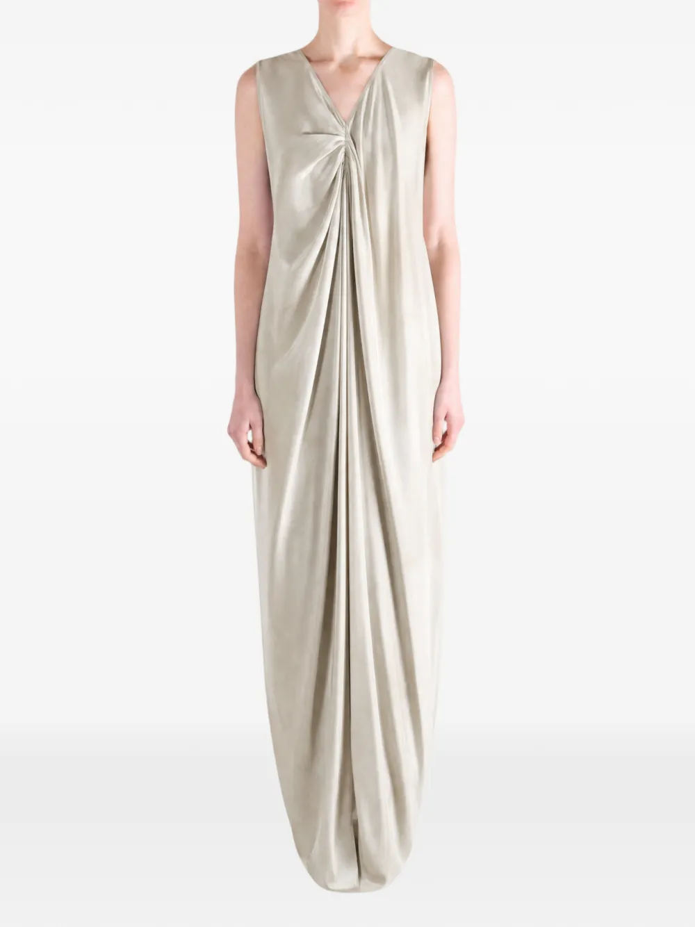 Uma Wang gathered sleeveless dress - Toni neutri