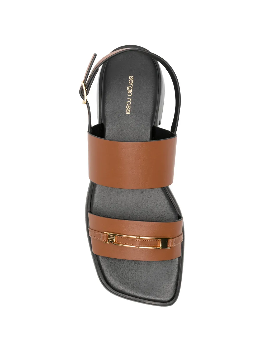 Sergio Rossi logo-plaque buckled sandals Beige