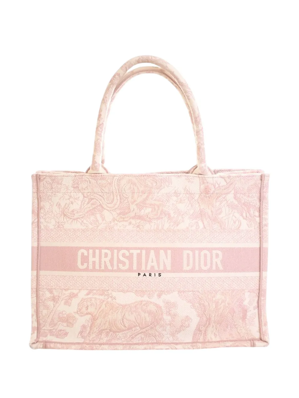 Christian Dior Pre-Owned 2021 Medium Canvas Embroidered Dioriviera Toile De Jouy Book tote bag - Rosa