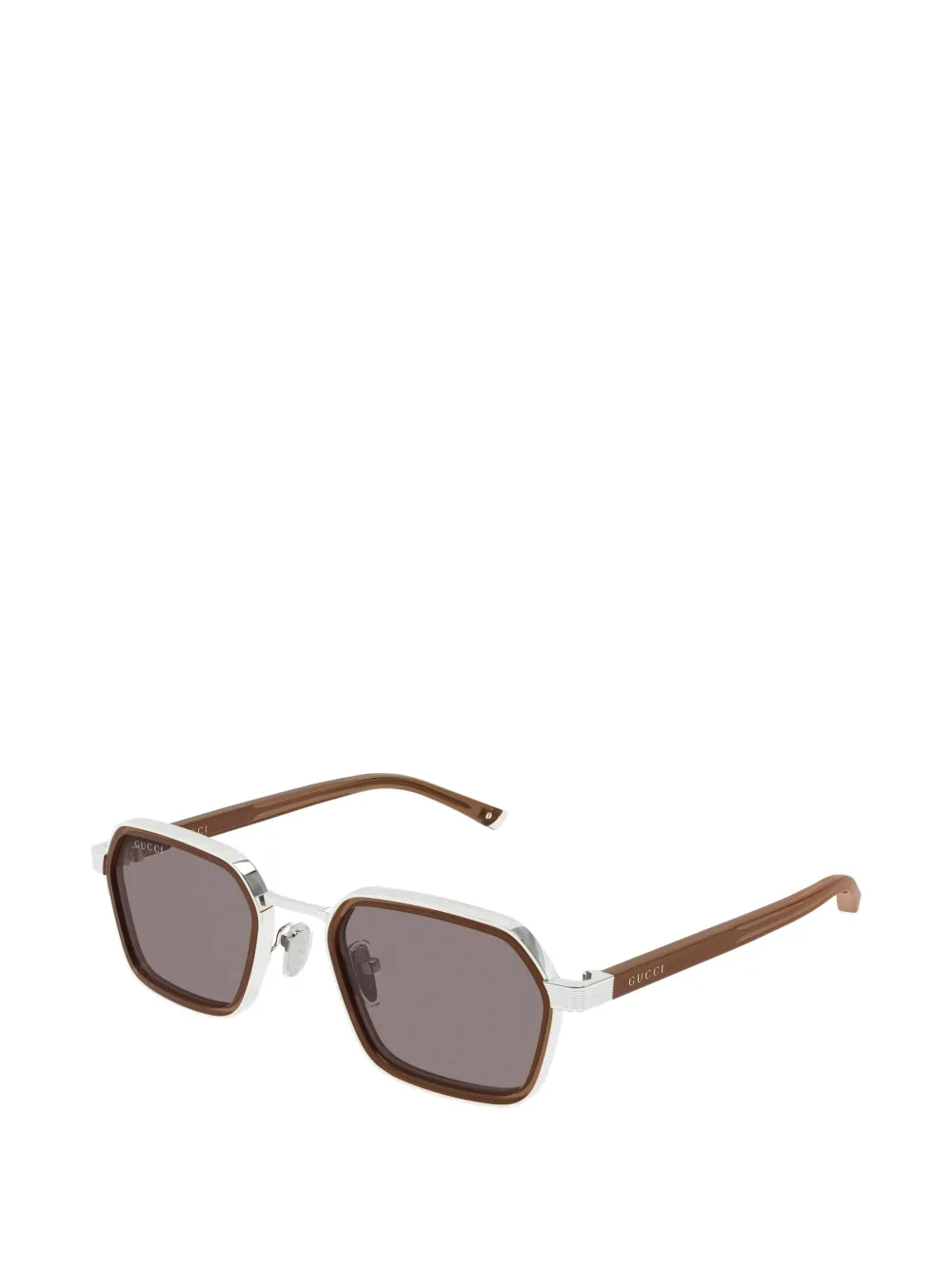 Gucci Eyewear Zonnebril met geometrisch montuur Zilver
