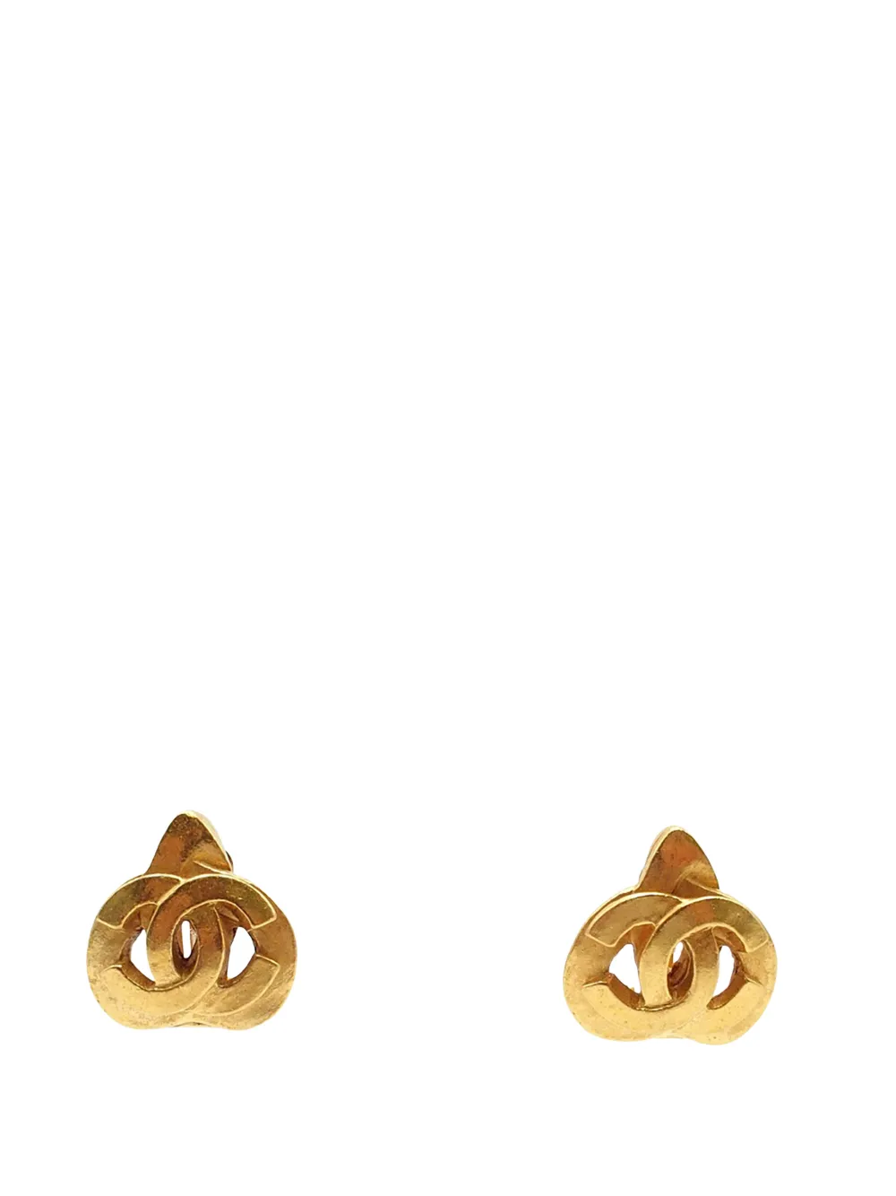 CHANEL Pre-Owned 1997 Gold Plated CC Heart Clip on Earrings costume earrings - Oro