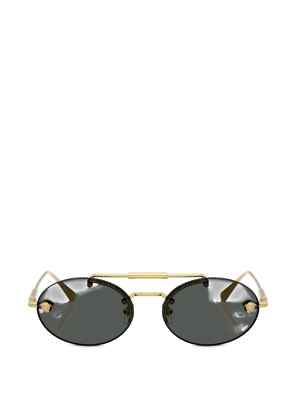 Versace Eyewear Medusa oval-frame sunglasses - Oro