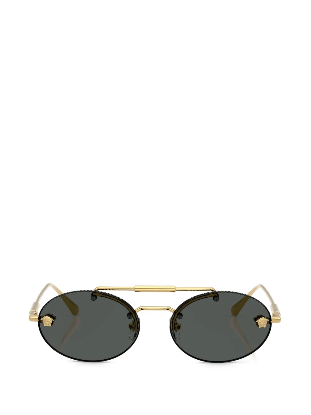 Versace Eyewear Medusa oval-frame sunglasses - Oro