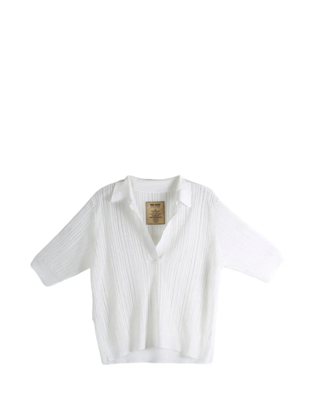 Uma Wang ribbed lace-trim shirt - Bianco