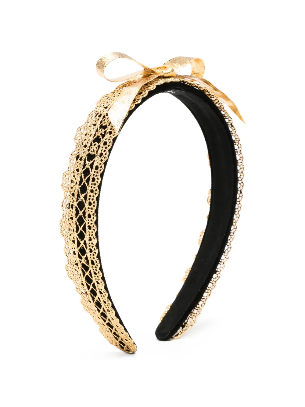 SHUSHU/TONG x Yvmin lace-trim bow-detail headband - Oro
