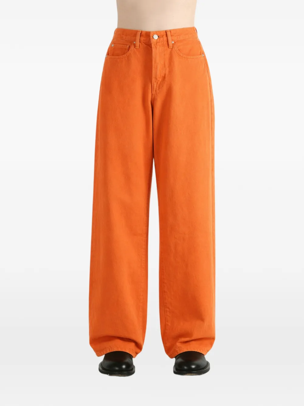 The Elder Statesman Jeans met wijde pijpen Oranje