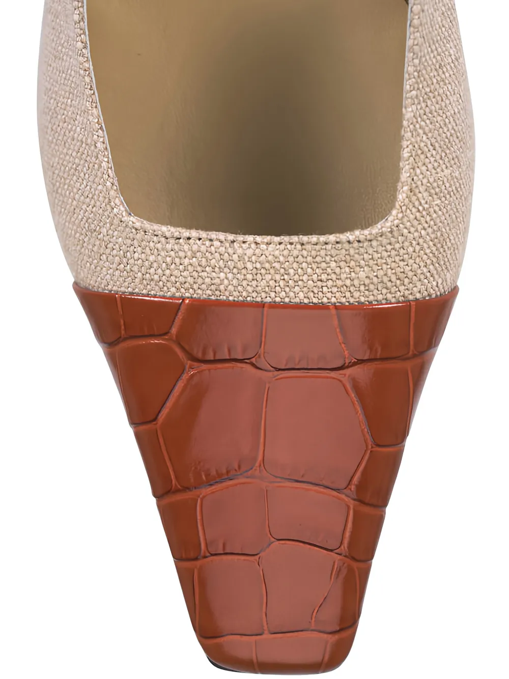 Tod's Slingback croc-effect canvas pumps Beige