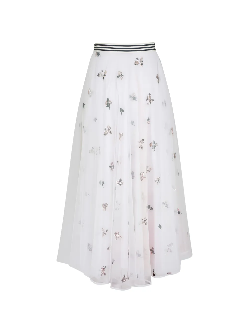 Talbot Runhof Hessa20 midi-rok verfraaid met pailletten Wit