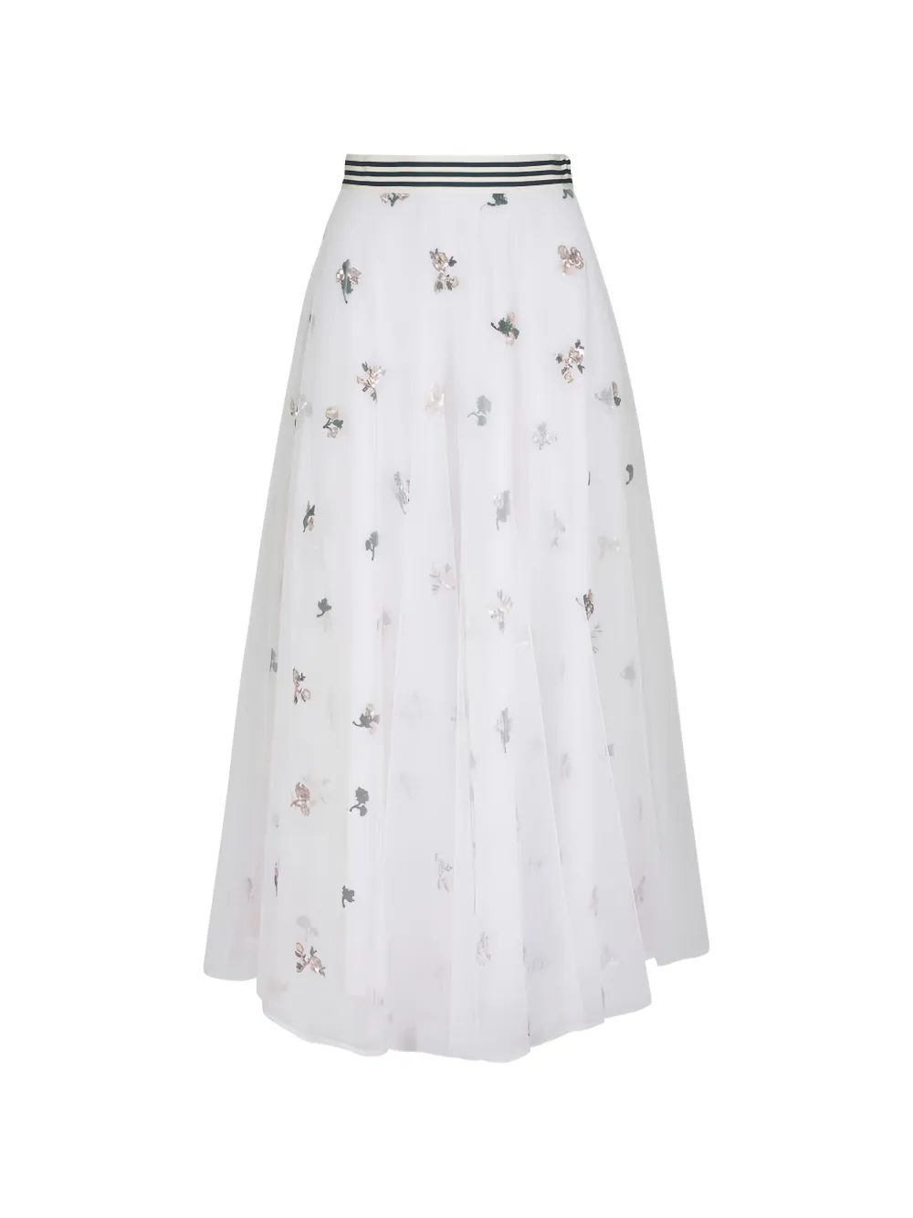 Talbot Runhof Hessa20 sequin-embellished tulle midi skirt - Weiß