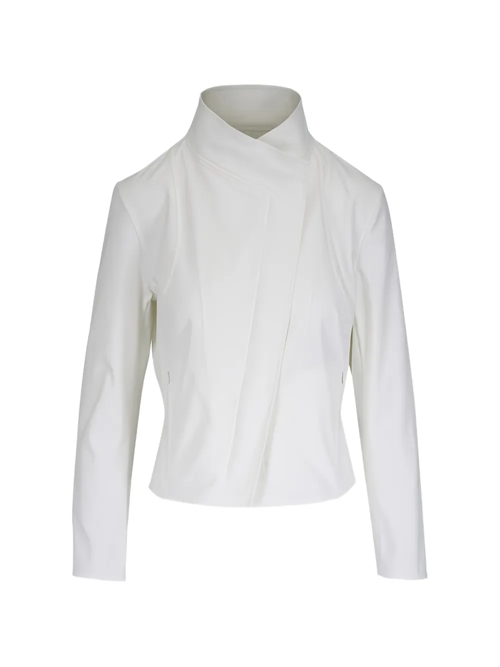 KZ_K STUDIO high-neck wrap-front jacket - Bianco