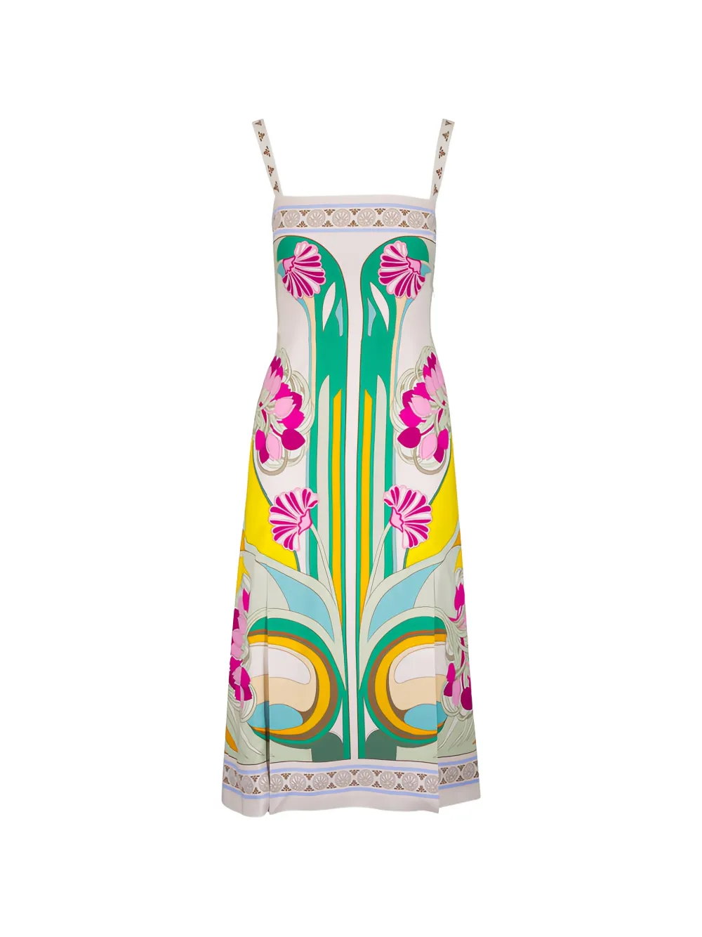 La DoubleJ floral-print sleeveless midi dress - Toni neutri