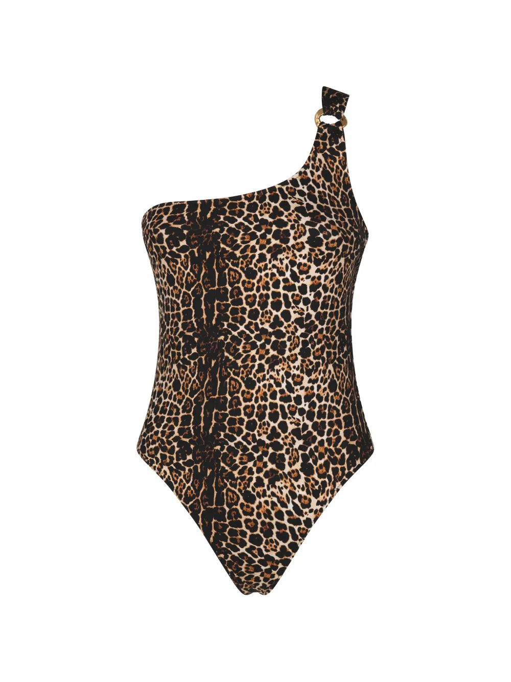 Anjuna leopard-print one-shoulder swimsuit - Nude