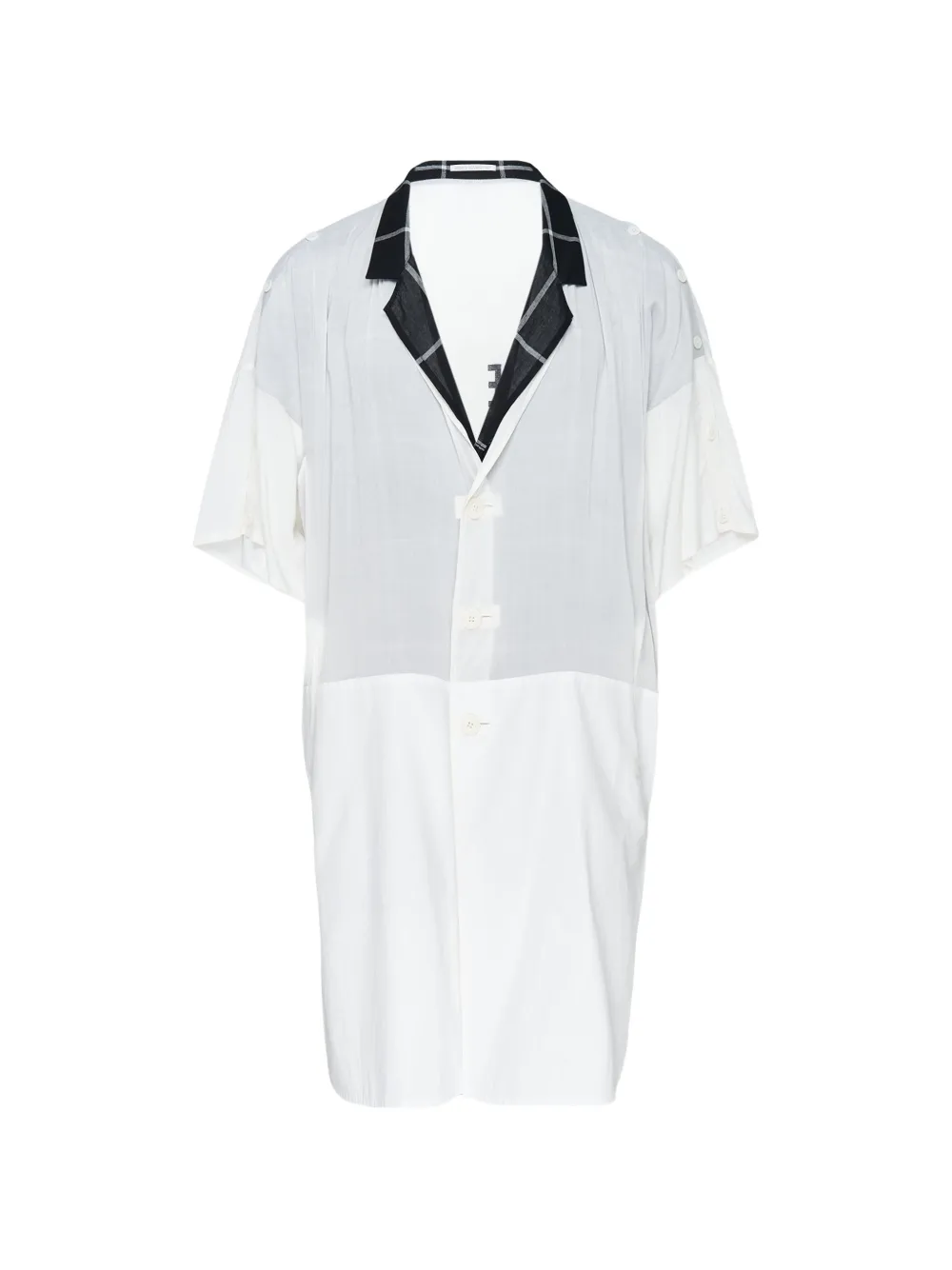 Yohji Yamamoto graphic-print short-sleeve jacket - Bianco