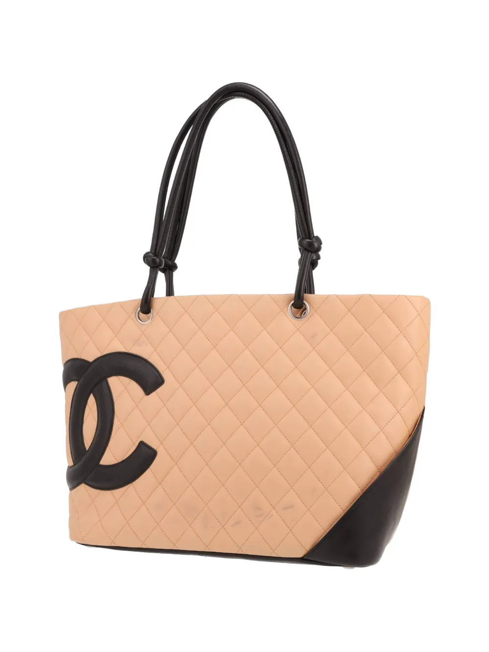 Chanel Pre-owned 2004 Cambon Quilted Leather Tote Bag in Neutrals, view 5