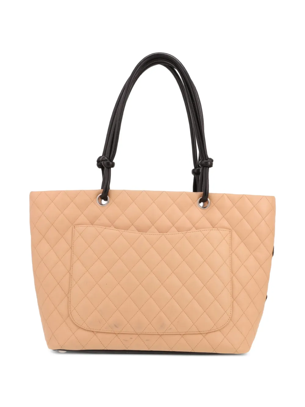 Chanel Pre-owned 2004 Cambon Quilted Leather Tote Bag in Neutrals, view 2